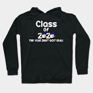 Funny Class Of 2020 The Year Shit Got Real Hoodie